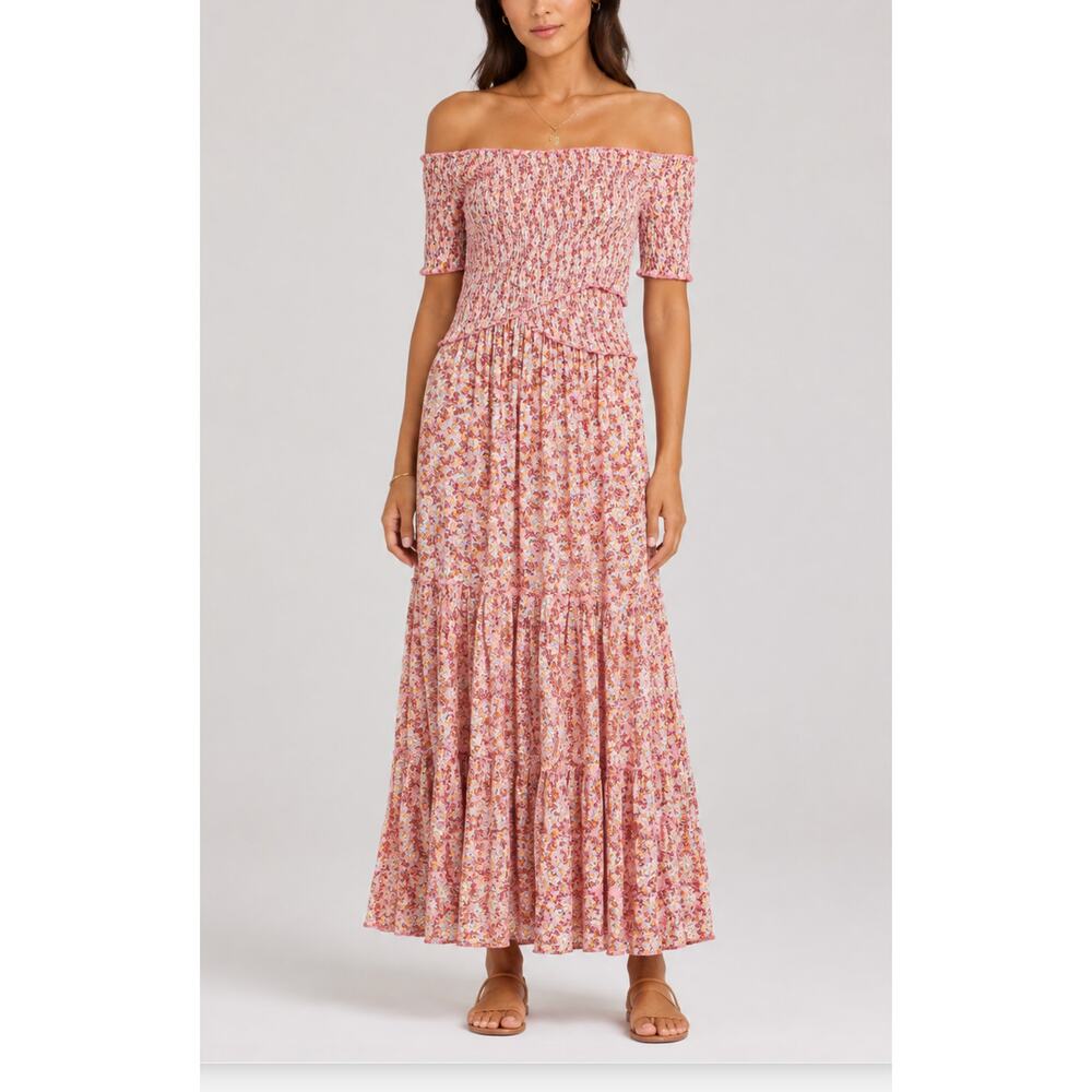 Poupette St Barth Soledad dress Pink Red Blue White Floral Size 4